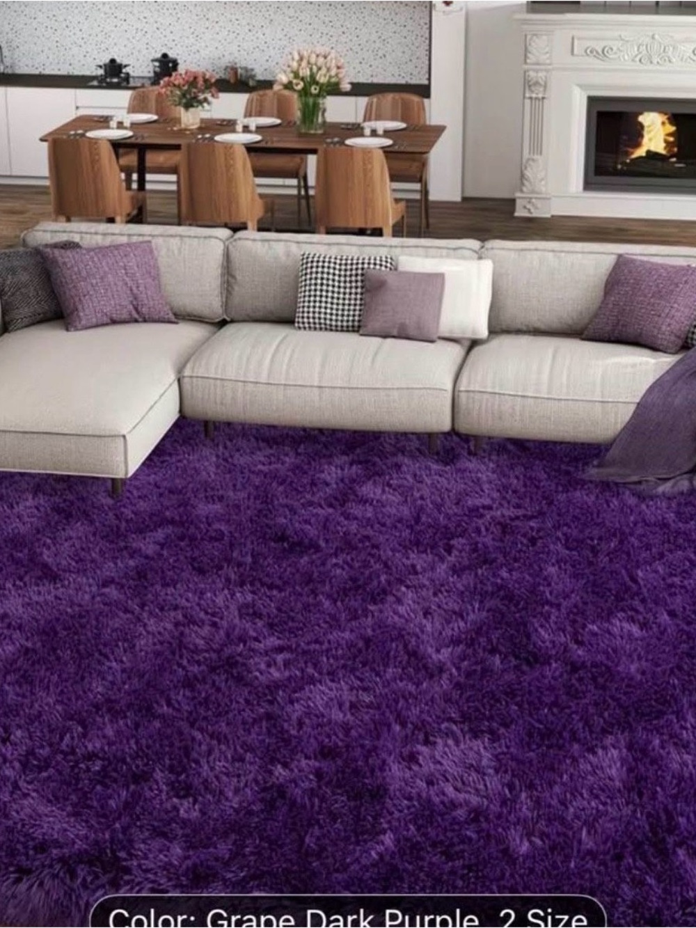 Luxurious Fluffy Shag Rug  Ultra Soft,Plush,Fuzzy, Durable forModern Home Decor